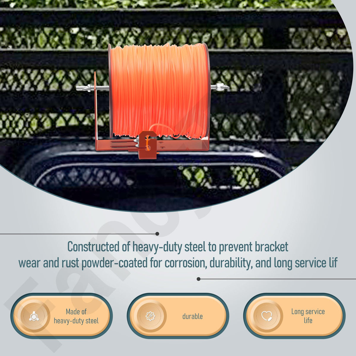 FancyTark powder-coated finish protects against outdoor corrosion