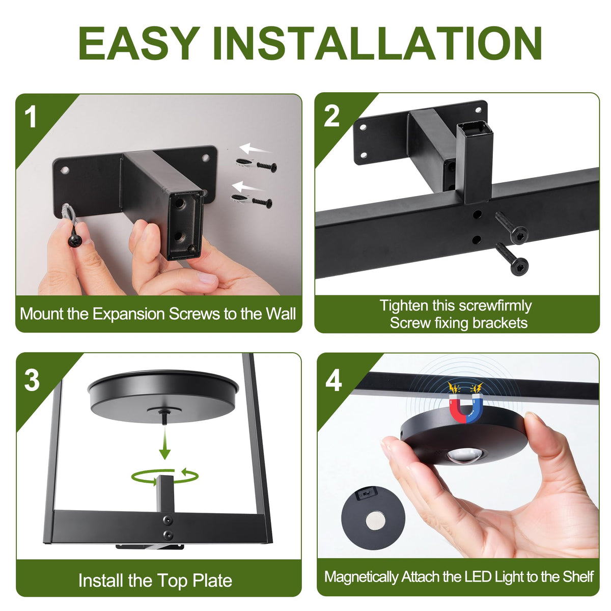 FancyPlus metal modern wall shelf plant holder creates floating display.