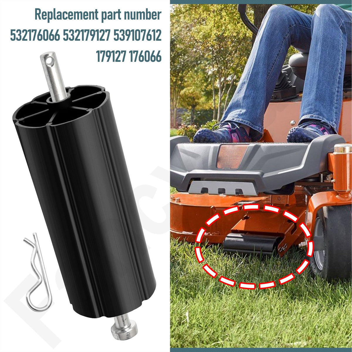 FancyTark assembly-on-yard-tractor demonstrates easy mounting during maintenance.