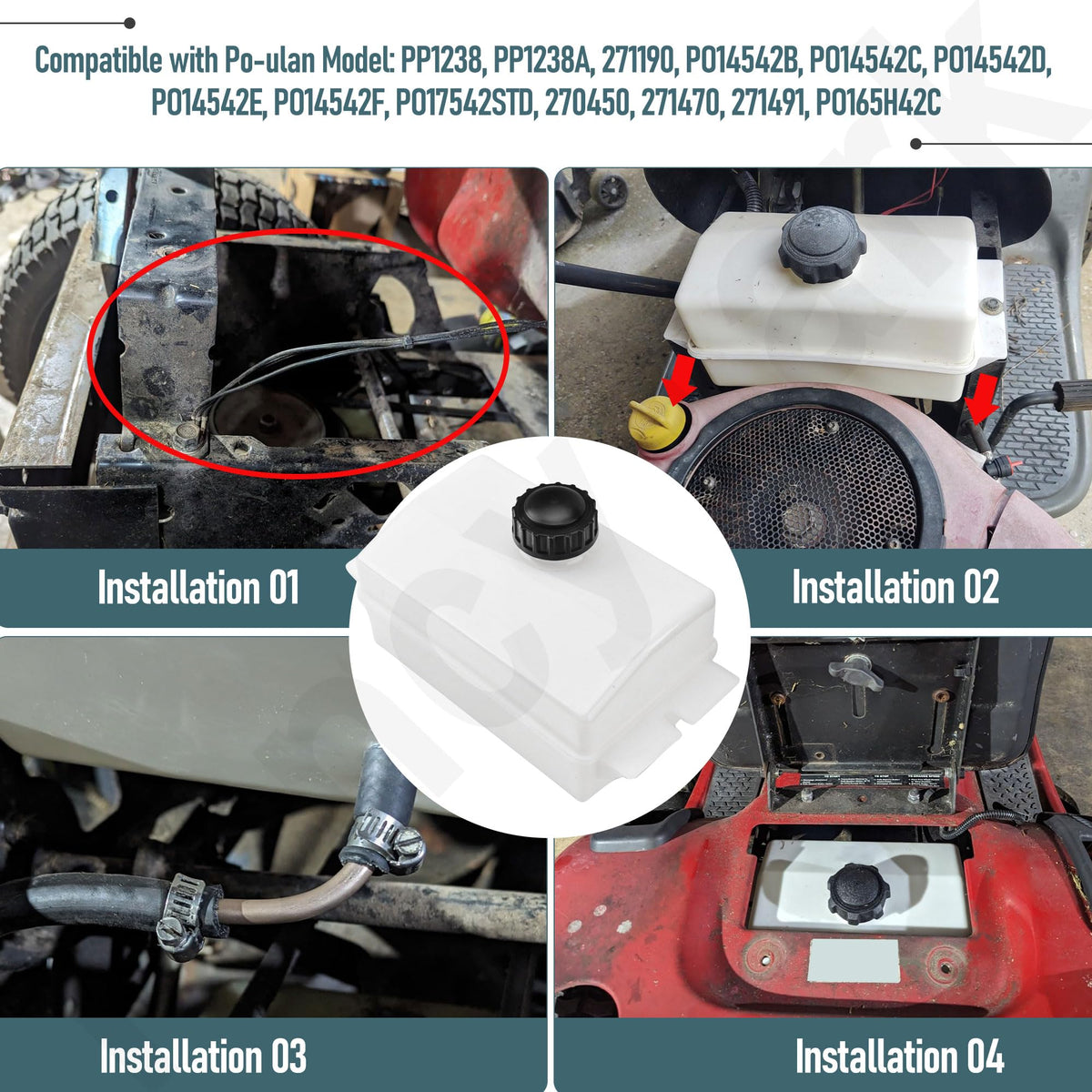 FancyTark fuel tank for Poulan PP1238—quality part for quick mower maintenance