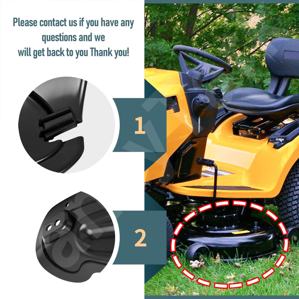 FancyTark LTX-1045 mulch plug ensures even airflow for better mulch distribution