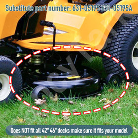 FancyTark RZT-L46 mulch plug reduces clog risk during dense grass cutting