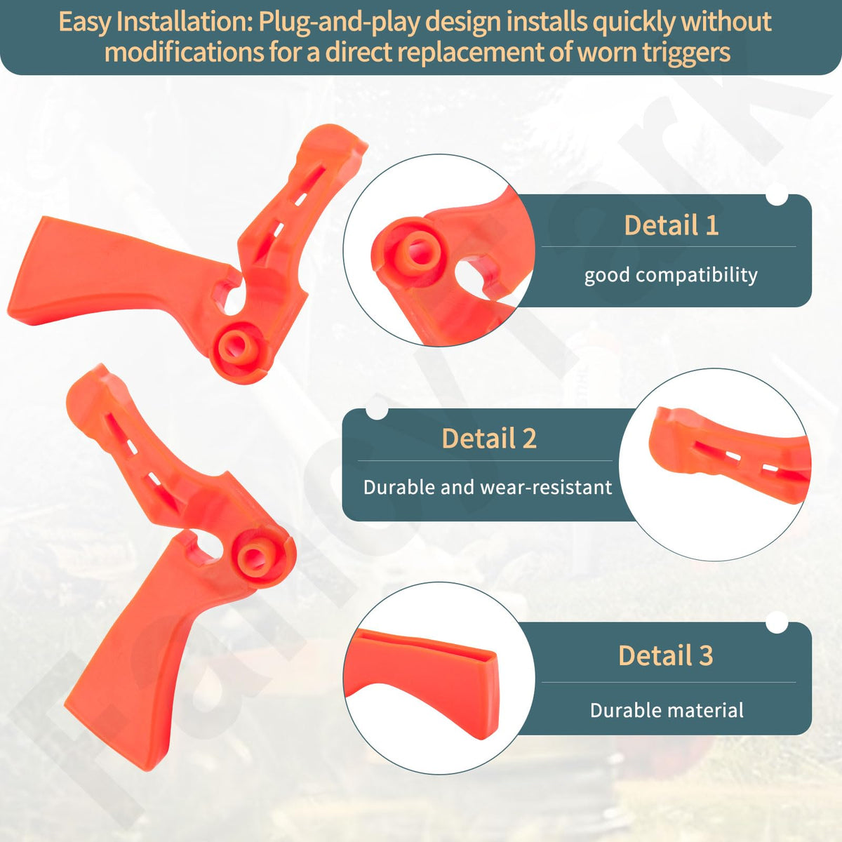 FancyTark throttle triggers for SRM-2620 series featuring ergonomic design for comfort