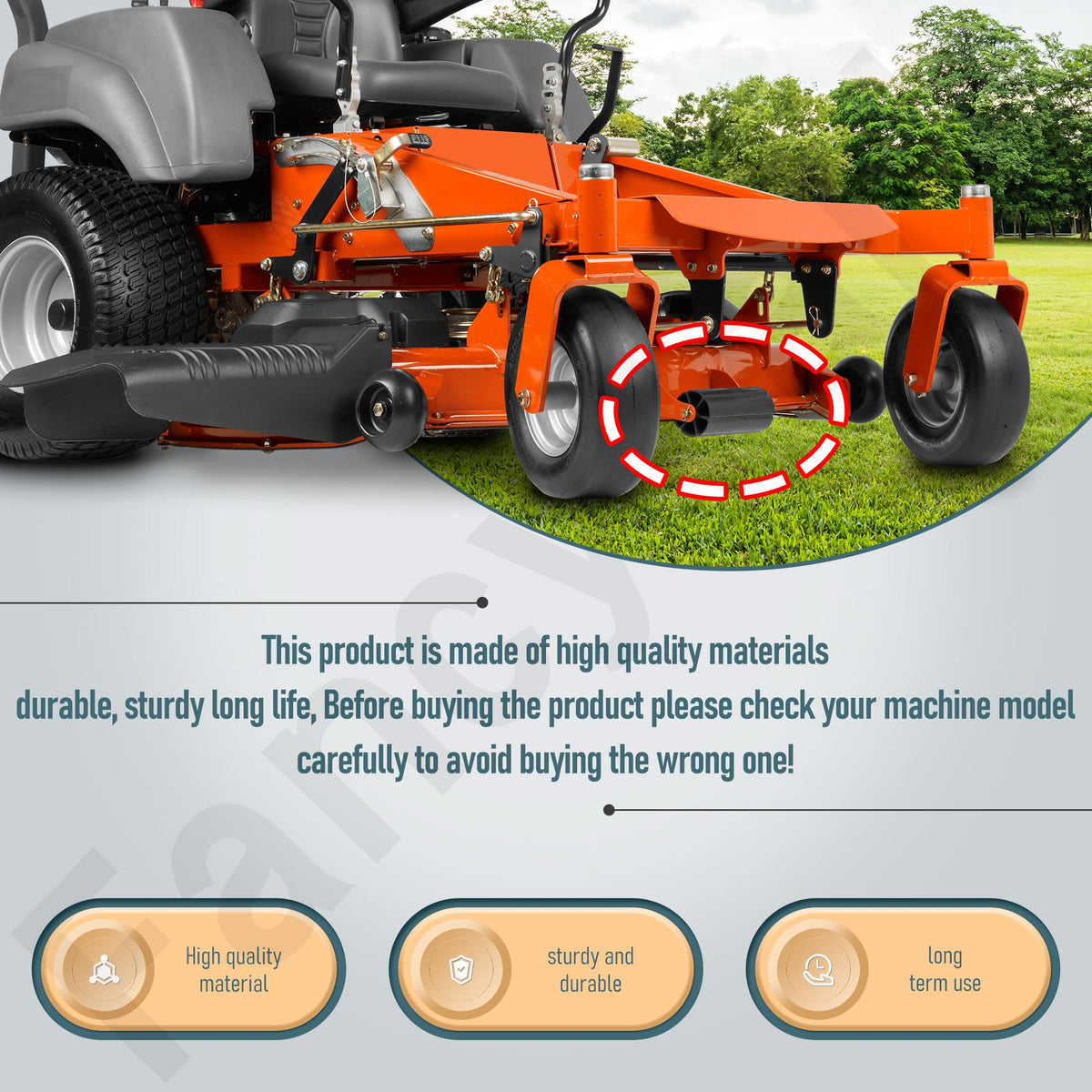FancyTark-tools-included kit supports DIY mower upkeep and repairs.