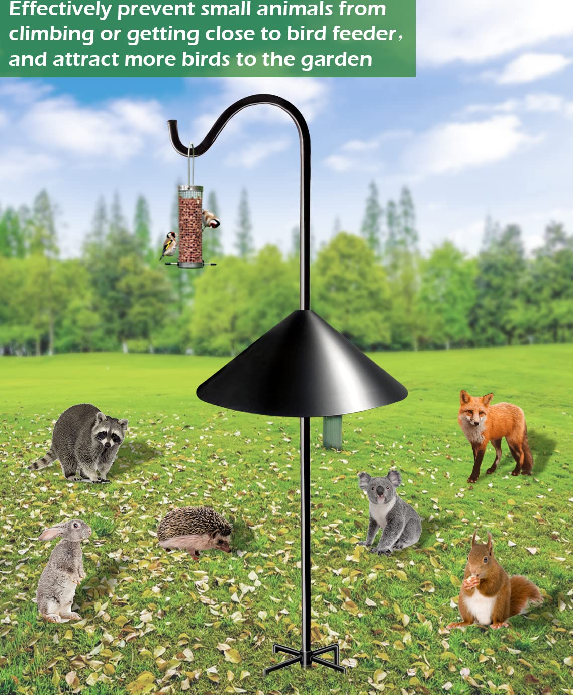 Fandature bird feeder protection guard reduces seed loss