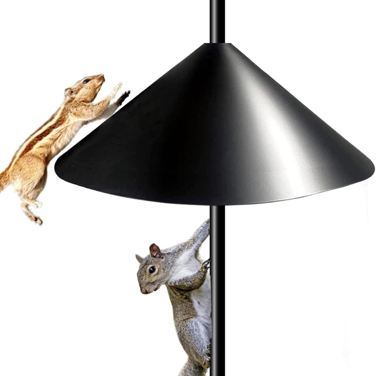 Fandature 19inch squirrel-baffle assembly view protects feeders