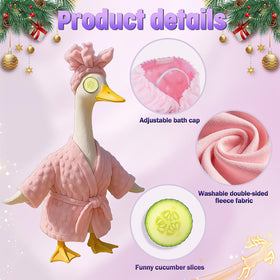 Fanfoobi Lady Porch Goose Outfit Pink Shower Cap for cute spa vibe