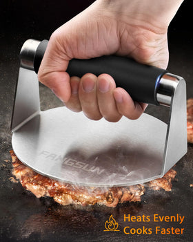 FANGSUN burger press creates thin smashed burgers in minutes