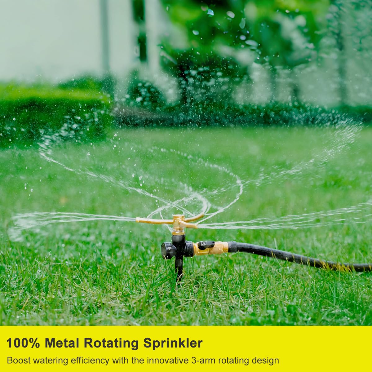 FANHAO 3-arm sprinkler head providing 360-degree, uniform watering.