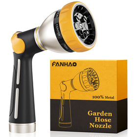 FANHAO garden hose nozzle with metal body for durability and rust resistance.