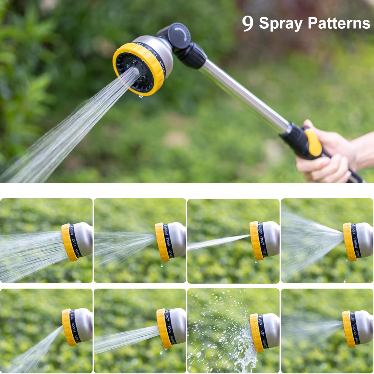 FANHAO garden wand in hanging baskets setup showing gentle mist pattern.