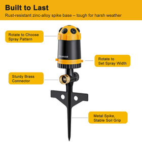 FANHAO Gear Drive sprinkler connected for wider coverage in large yards