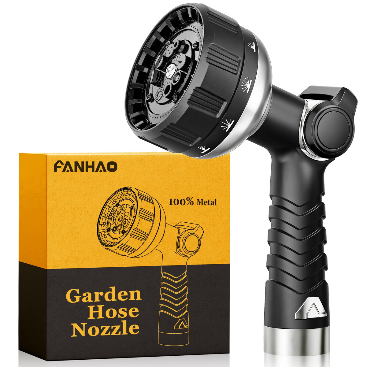 FANHAO heavy duty hose nozzle with metal construction for durable garden spraying