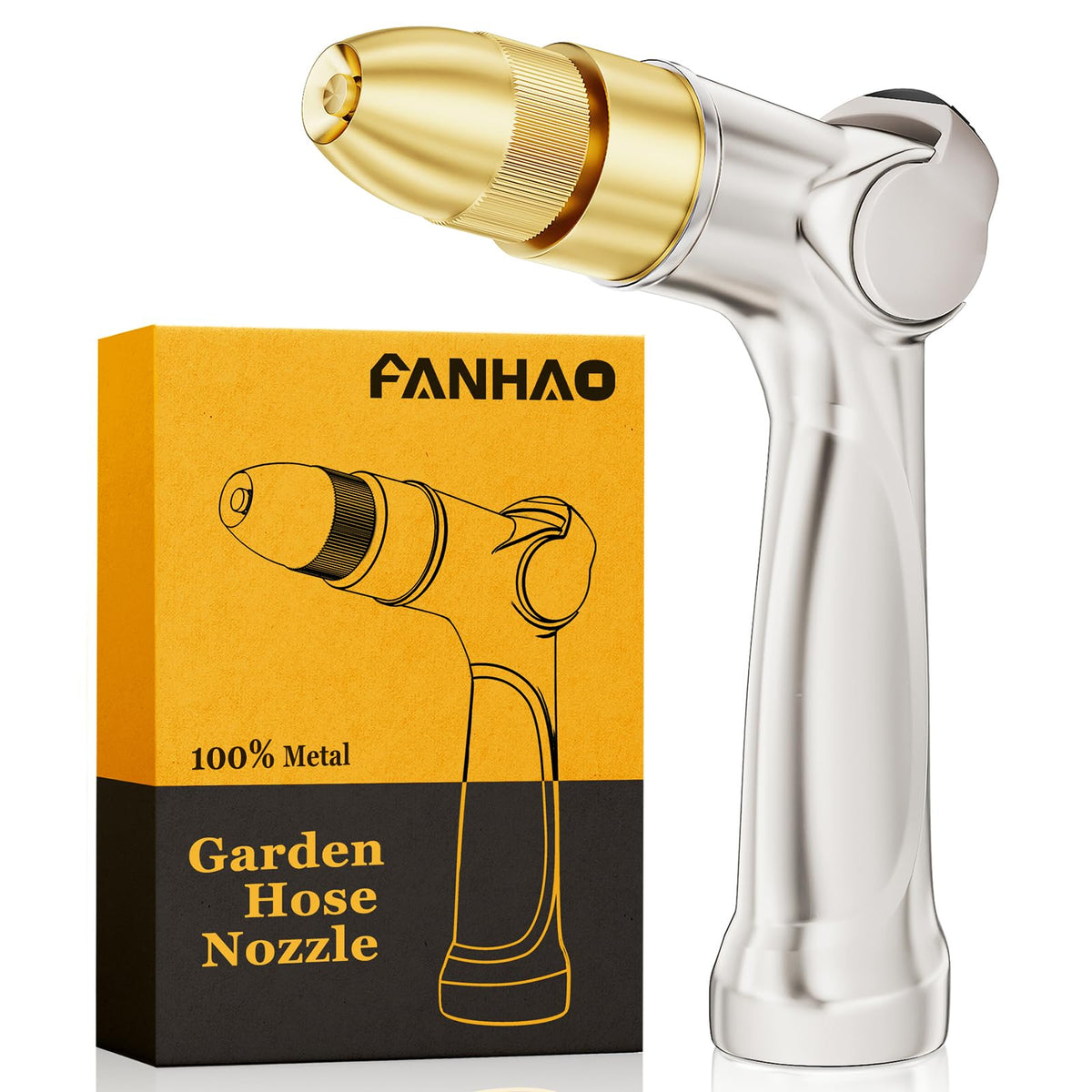FANHAO heavy-duty metal nozzle for durable garden spraying