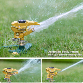 FANHAO full-360° coverage harnesses household pressure for complete yard watering.