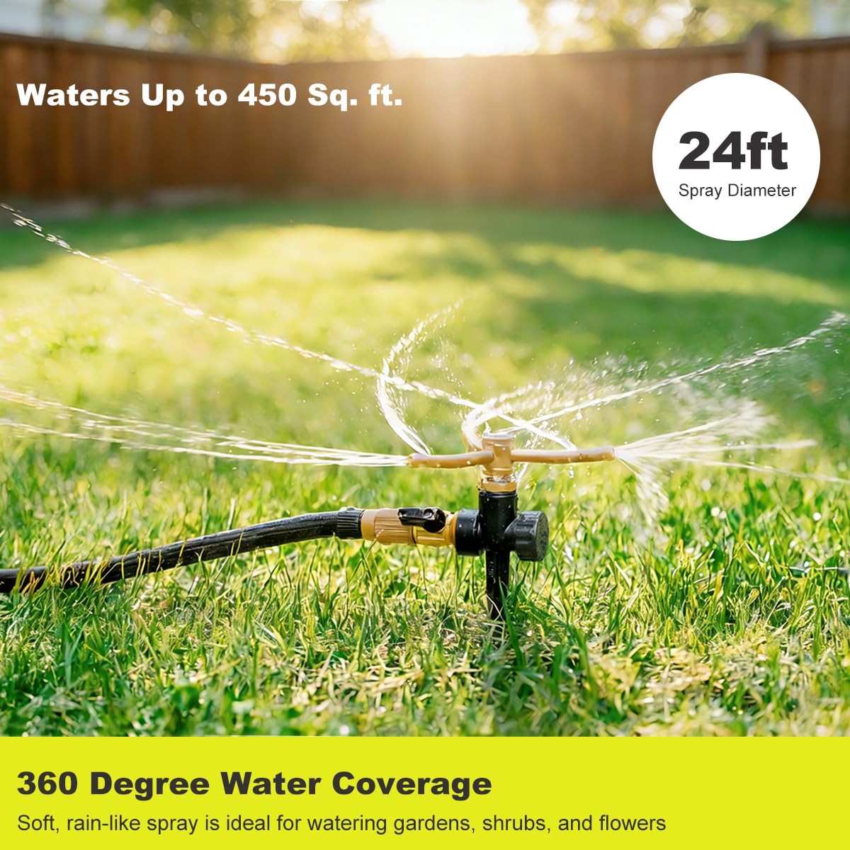 FANHAO fits standard 3/4-inch garden hoses.