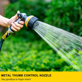 FANHAO nozzle with thumb-control for easy one-finger watering.