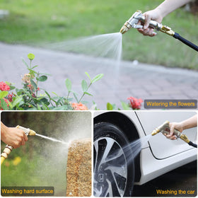 FANHAO compatible with standard 3/4 inch garden hoses.