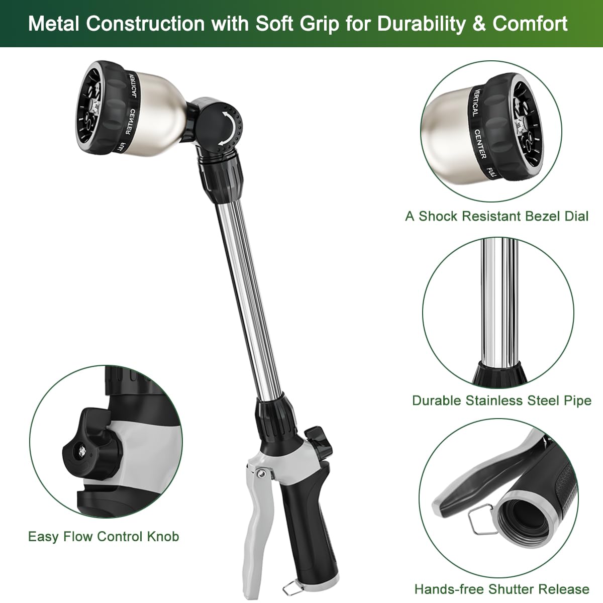 FANHAO ergonomic pistol grip with trigger for comfortable long spraying.