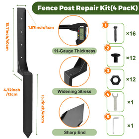 Fanmoss 32-inch repair post stakes ready to reinforce tilted wooden posts.