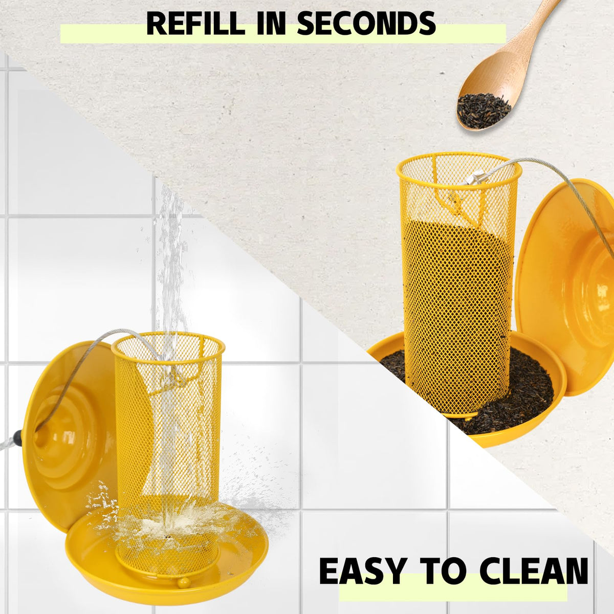 Fanosy 360-degree feeding base encourages multiple birds to feed comfortably.