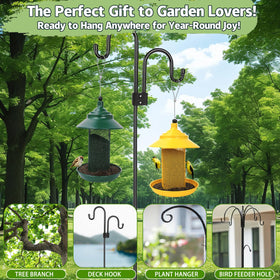 Fanosy all-weather finch feeder protects seeds with a roof and drainage holes.