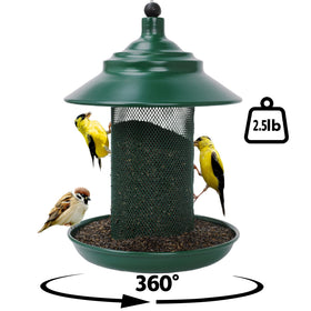 Fanosy Finch Feeder 2.5lb nyjer seed capacity reduces refills.