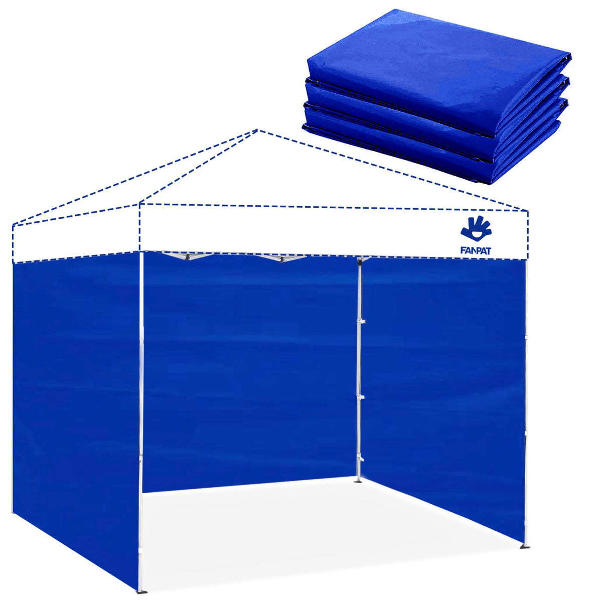 Fanpat 10x10 blue canopy sidewalls shade for outdoor markets