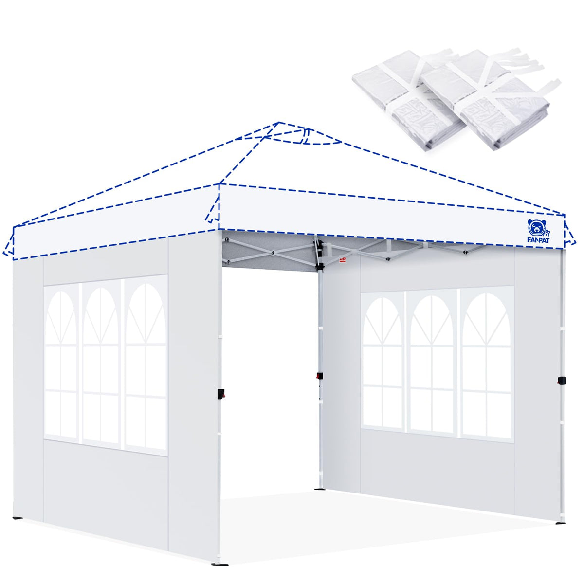 Fanpat church-window sidewall with clear panel for bright outdoor spaces and ambiance