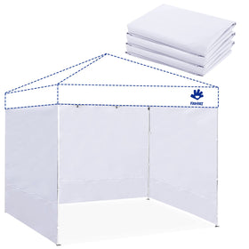 FANPAT instant canopy sidewall mounted on a 10x10 frame for quick shade