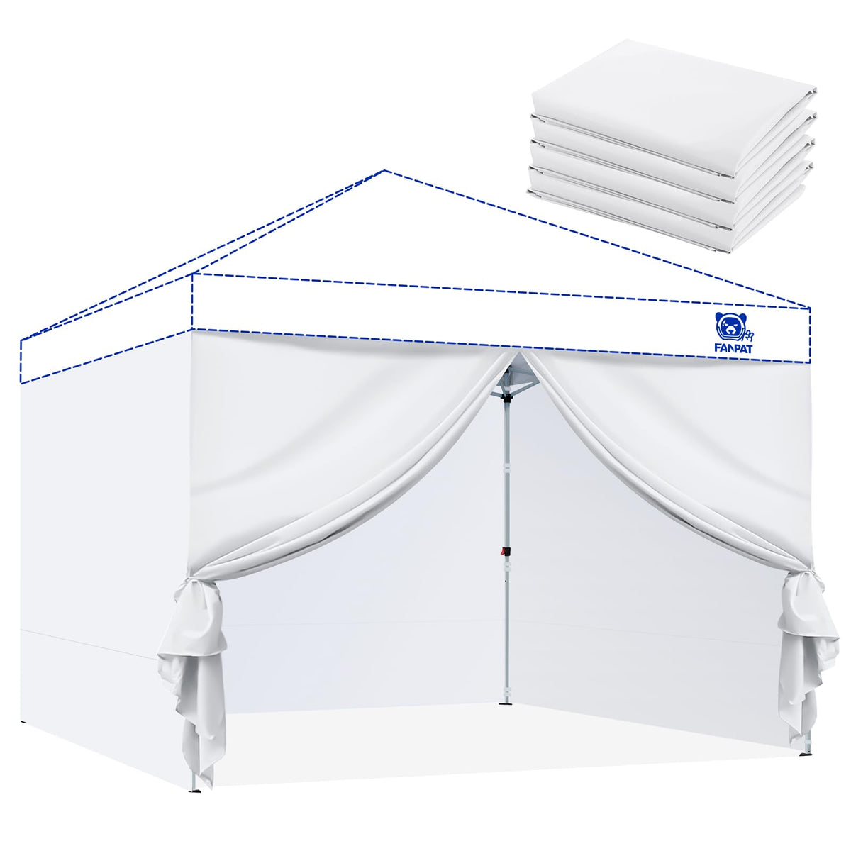 Fanpat sidewalls with doors open showing easy access for outdoor events