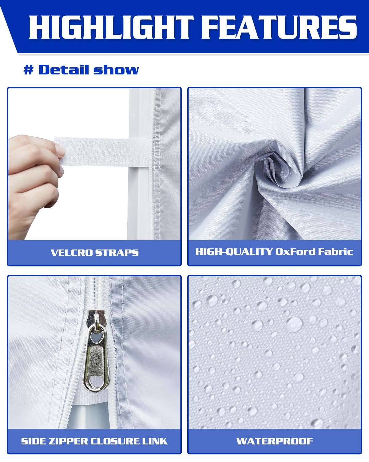 Fanpat sidewalls with hook-and-loop fasteners for easy installation