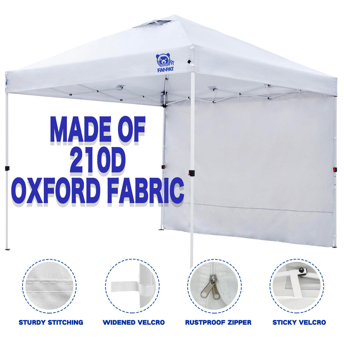 Fanpat sidewalls quick setup scenario with a 10x10 canopy