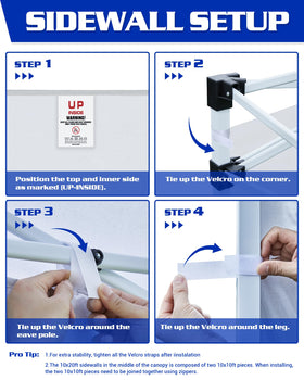 Fanpat sidewalls folded compactly for storage and travel