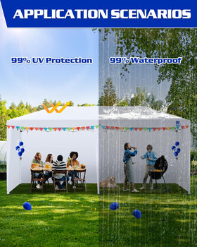 Fanpat sidewalls offering 99% UV protection for outdoor events