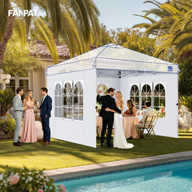 FANPAT sidewall showing waterproof capability for 10x10 canopy