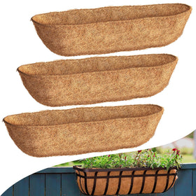 Fansile 24-inch Coco Liners for troughs provide durable, eco-friendly support for hanging baskets.