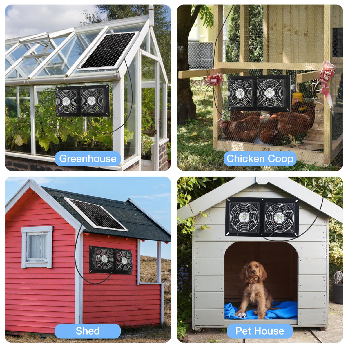 Fanspex Solar 2 Fan Kit achieves up to 360 CFM at peak airflow.