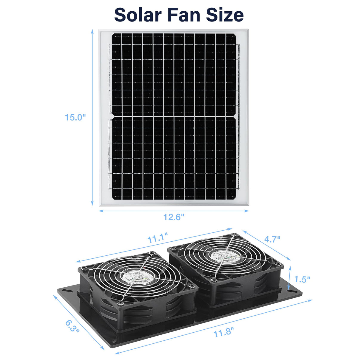 Fanspex Solar 2 Fan Kit 16-foot cord eases outdoor mounting.