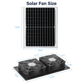Fanspex Solar 2 Fan Kit 16-foot cord eases outdoor mounting.