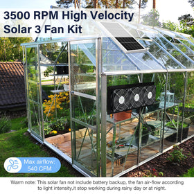Fanspex Solar 3 Fan Kit 25W panel outdoors for durable power.