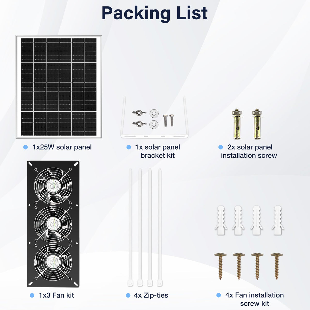 Fanspex Solar 3 Fan Kit maximum 3500 rpm cooling potential.