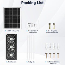 Fanspex Solar 3 Fan Kit maximum 3500 rpm cooling potential.
