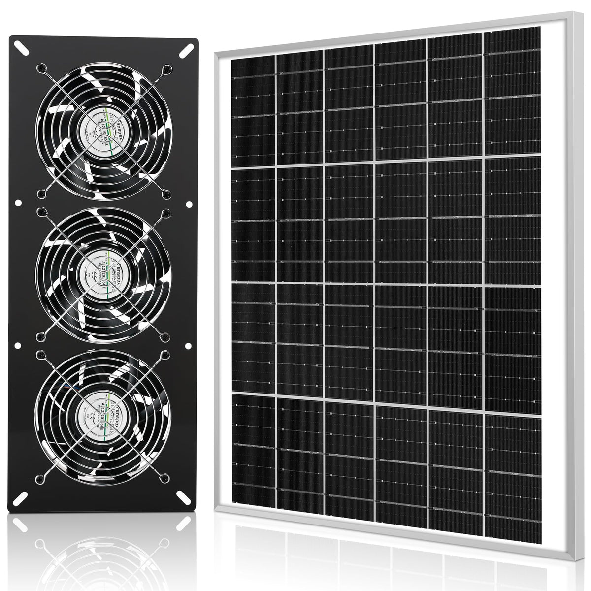 Fanspex Solar 3 Fan Kit coop-roof installation improves airflow.