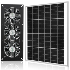 Fanspex Solar 3 Fan Kit coop-roof installation improves airflow.