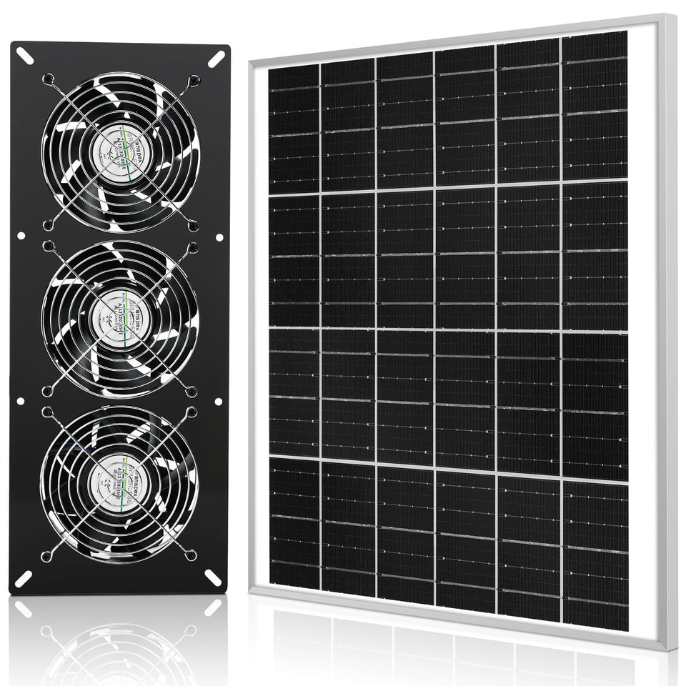Fanspex Solar 3 Fan Kit coop-roof installation improves airflow.