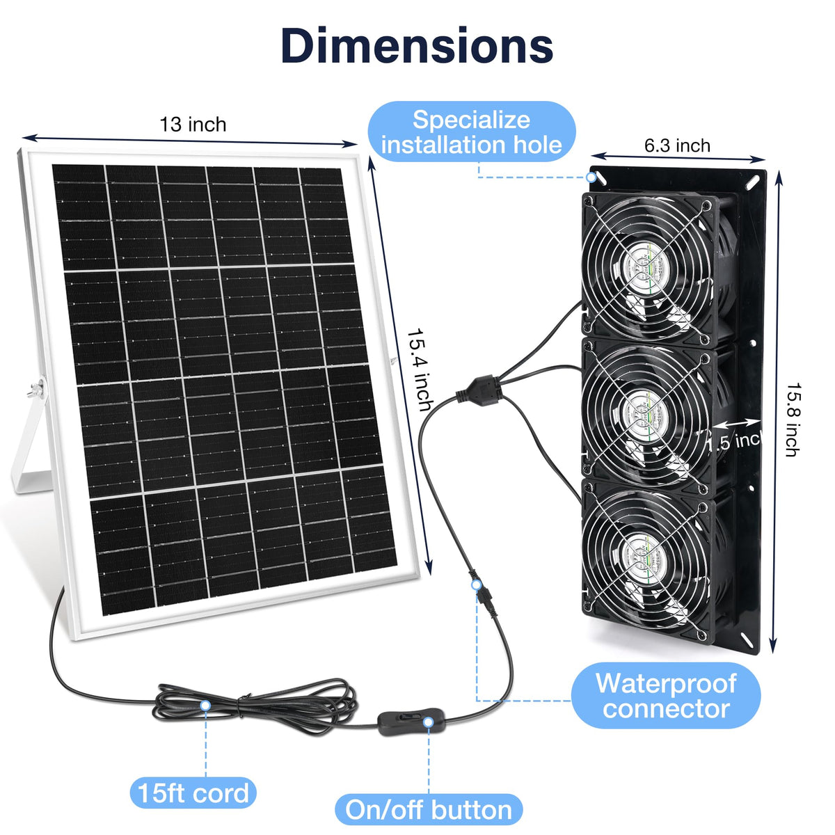 Fanspex Solar 3 Fan Kit shed-ventilation for hot days.