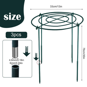 Fantang 3Set tall peony cage maintains vertical stems at 30-inch height.