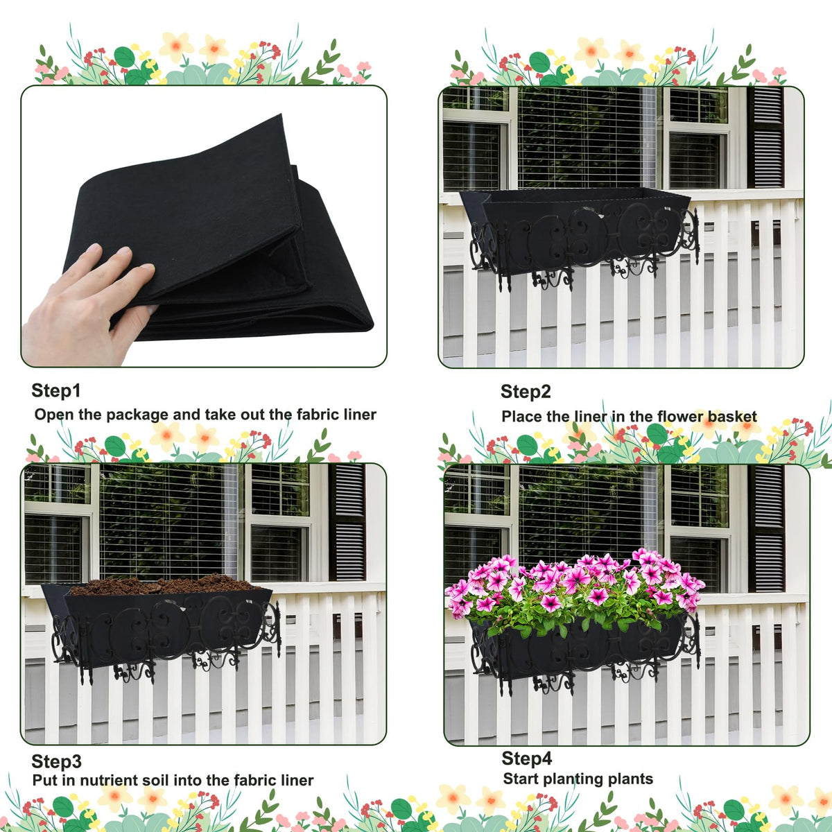 Fantang bird-nesting prevention liner reduces nesting in outdoor planters.