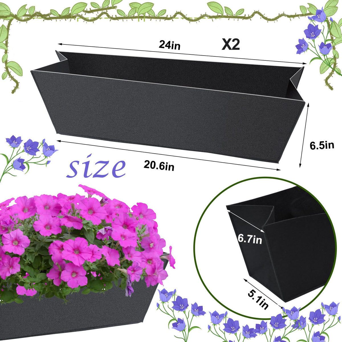 Fantang felt planter liner provides breathable moisture control for plants.